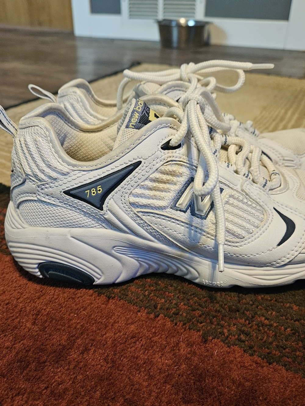 New Balance White Sneakers with Navy Accents